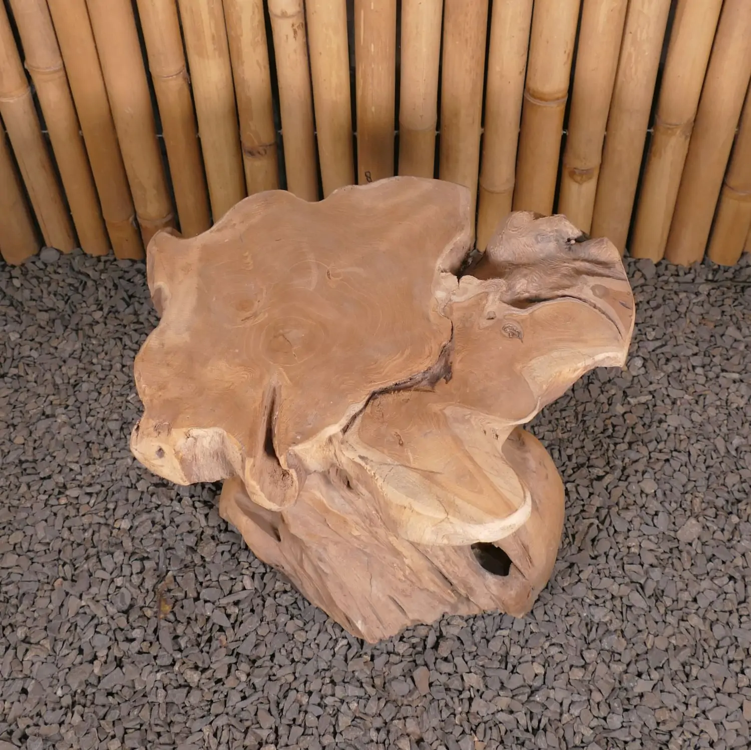  Product image 6 of the product “Table with abstract legs made of teak wood about 35cm height ”